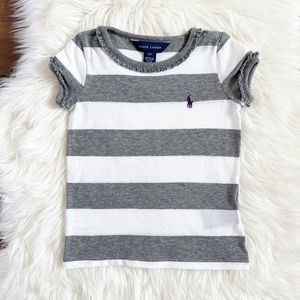 Ralph Lauren Striped Ruffle Tee